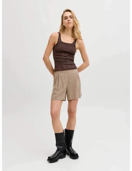 JXALMIRA LINEN BLEND HW SHORTS WVN LN Silver Mink