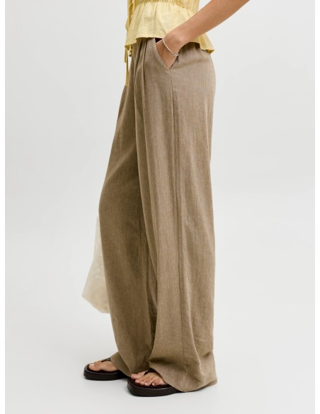 PANTALONES JXALMIRA LINEN BLEND HW PANT WVN LN Silver Mink