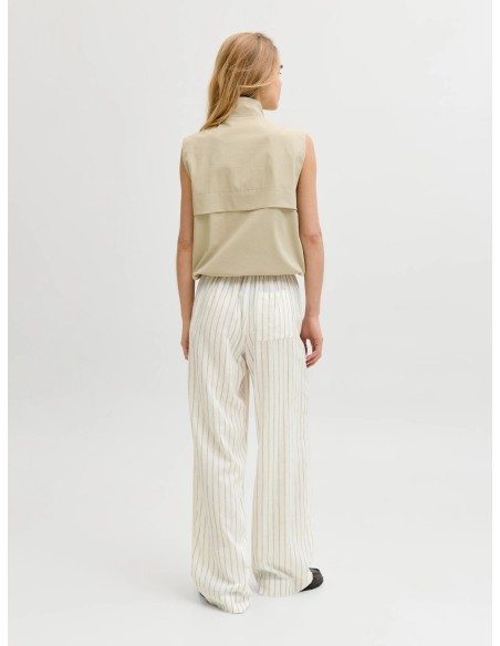 PANTALONES JXALMIRA LINEN BLEND HW PANT WVN LN Blanc de Blanc Silver Mink