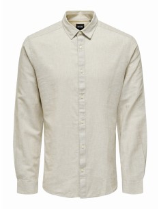CAMISA ONSCAIDEN LIFE LS SOLID LINEN BLEND NOOS Chinchilla