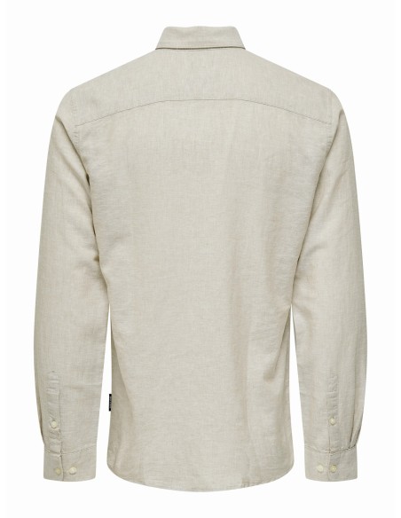 CAMISA ONSCAIDEN LIFE LS SOLID LINEN BLEND NOOS Chinchilla