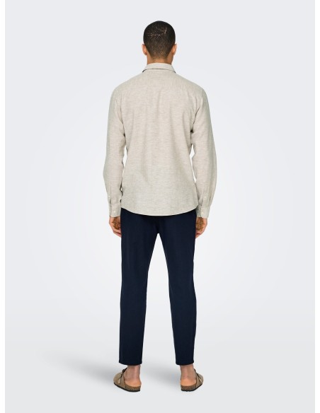 CAMISA ONSCAIDEN LIFE LS SOLID LINEN BLEND NOOS Chinchilla