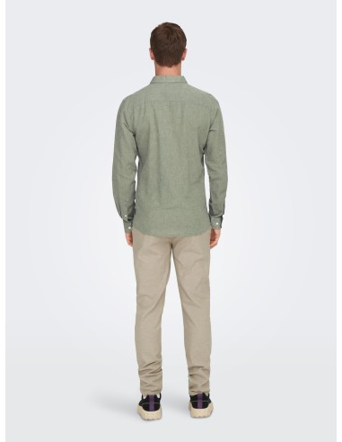 CAMISA ONSCAIDEN LIFE LS SOLID LINEN BLEND NOOS Swamp