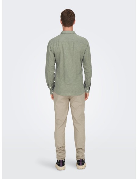 CAMISA ONSCAIDEN LIFE LS SOLID LINEN BLEND NOOS Swamp