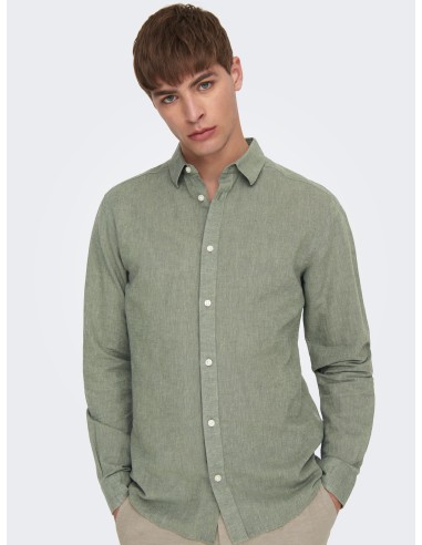CAMISA ONSCAIDEN LIFE LS SOLID LINEN BLEND NOOS Swamp