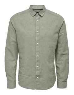 CAMISA ONSCAIDEN LIFE LS SOLID LINEN BLEND NOOS Swamp