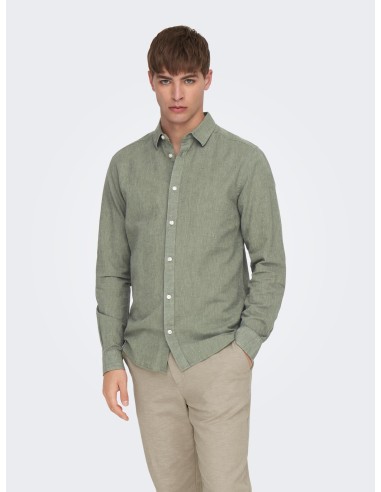 CAMISA ONSCAIDEN LIFE LS SOLID LINEN BLEND NOOS Swamp