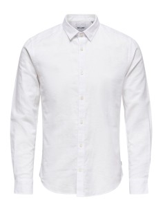 CAMISA ONSCAIDEN LIFE LS SOLID LINEN BLEND NOOS White