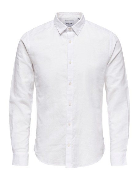 CAMISA ONSCAIDEN LIFE LS SOLID LINEN BLEND NOOS White