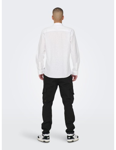 CAMISA ONSCAIDEN LIFE LS SOLID LINEN BLEND NOOS White
