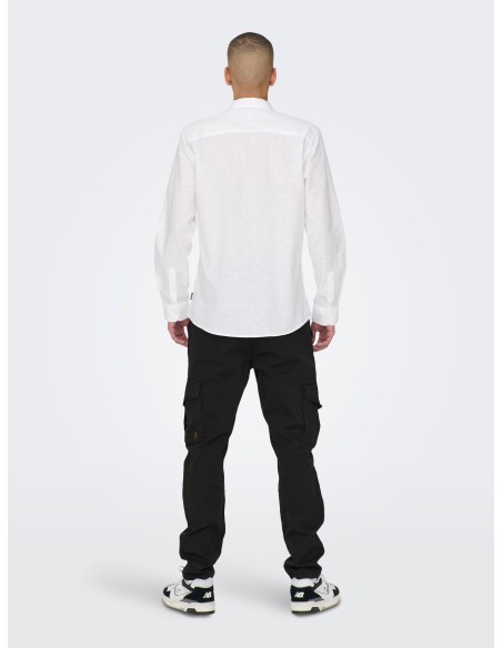 CAMISA ONSCAIDEN LIFE LS SOLID LINEN BLEND NOOS White