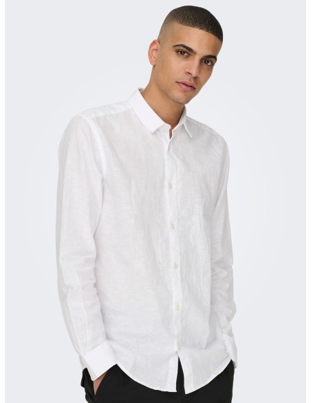 CAMISA ONSCAIDEN LIFE LS SOLID LINEN BLEND NOOS White