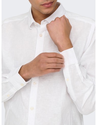 CAMISA ONSCAIDEN LIFE LS SOLID LINEN BLEND NOOS White