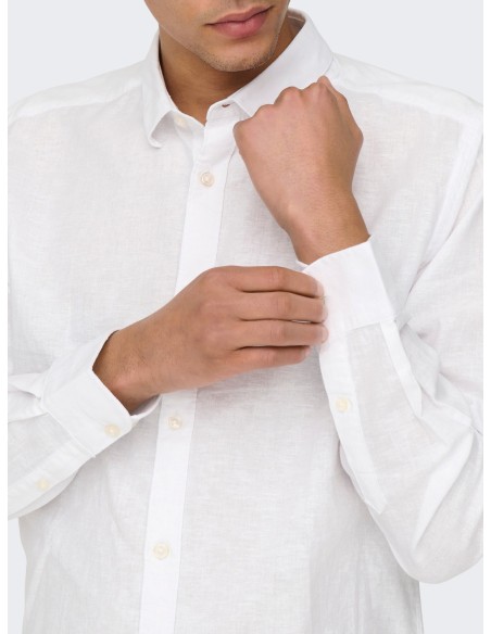 CAMISA ONSCAIDEN LIFE LS SOLID LINEN BLEND NOOS White