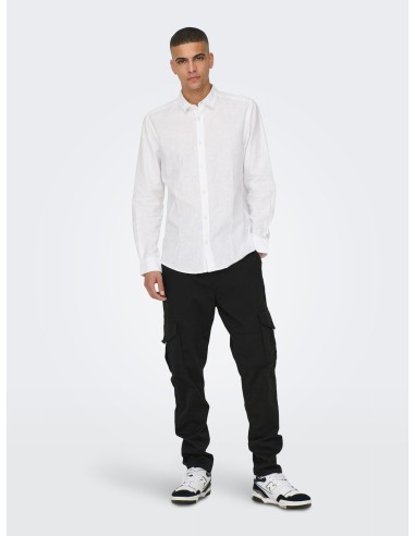 CAMISA ONSCAIDEN LIFE LS SOLID LINEN BLEND NOOS White