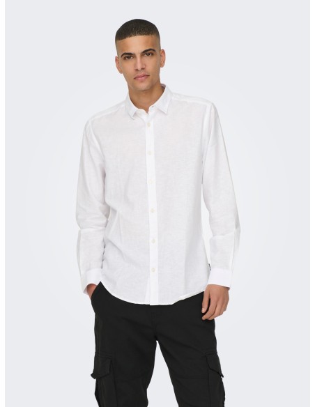 CAMISA ONSCAIDEN LIFE LS SOLID LINEN BLEND NOOS White