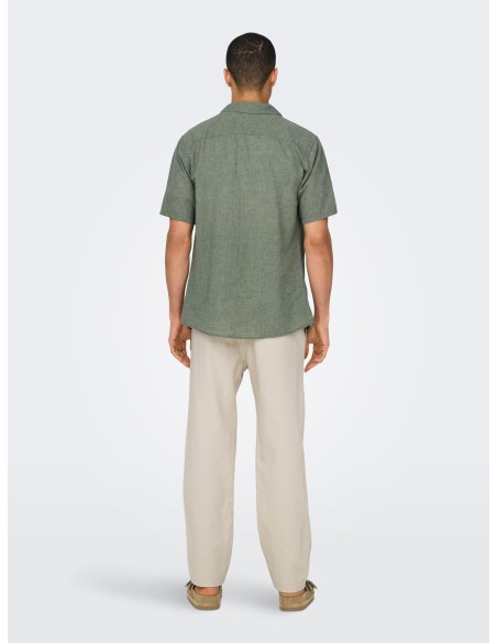 ONSCAIDEN SS SOLID RESORT LINEN NOOS Swamp