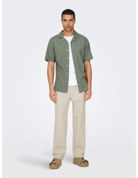 ONSCAIDEN SS SOLID RESORT LINEN NOOS Swamp