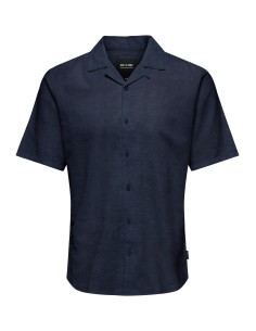 ONSCAIDEN SS SOLID RESORT LINEN NOOS Night Sky