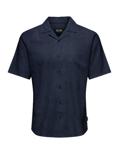ONSCAIDEN SS SOLID RESORT LINEN NOOS Night Sky