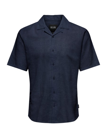 ONSCAIDEN SS SOLID RESORT LINEN NOOS Night Sky