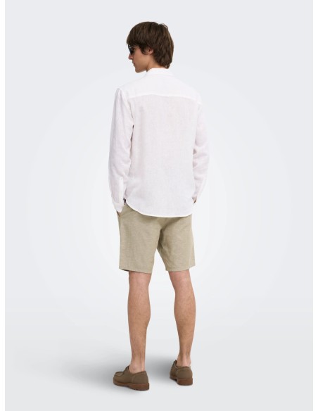 BERMUDAS ONSLINUS 0007 COT LIN SHORTS NOOS Coriander TWO TONE (WHITE)