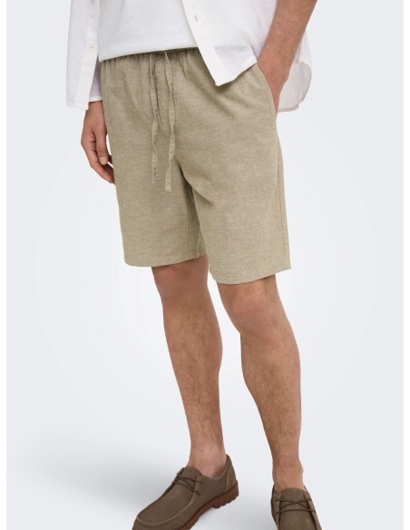 BERMUDAS ONSLINUS 0007 COT LIN SHORTS NOOS Coriander TWO TONE (WHITE)