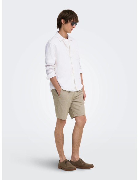 BERMUDAS ONSLINUS 0007 COT LIN SHORTS NOOS Coriander TWO TONE (WHITE)