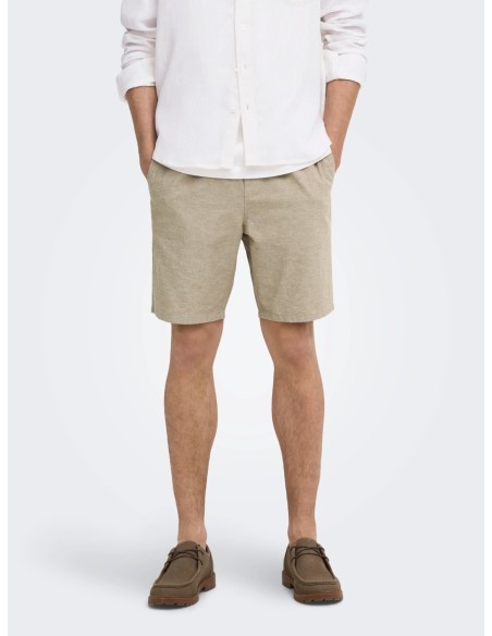 BERMUDAS ONSLINUS 0007 COT LIN SHORTS NOOS Coriander TWO TONE (WHITE)