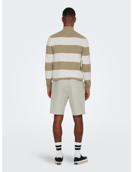 BERMUDAS ONSLINUS 0007 COT LIN SHORTS NOOS Silver Lining