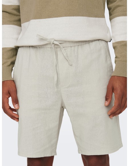 BERMUDAS ONSLINUS 0007 COT LIN SHORTS NOOS Silver Lining