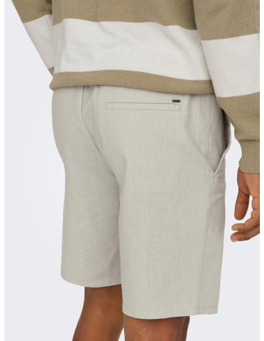 BERMUDAS ONSLINUS 0007 COT LIN SHORTS NOOS Silver Lining