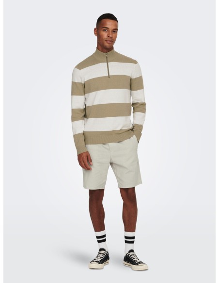 BERMUDAS ONSLINUS 0007 COT LIN SHORTS NOOS Silver Lining