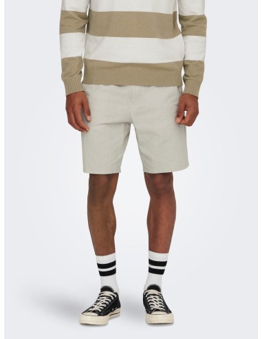 BERMUDAS ONSLINUS 0007 COT LIN SHORTS NOOS Silver Lining