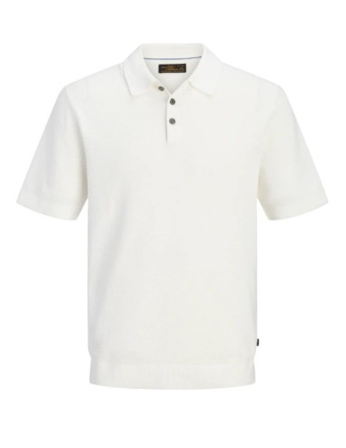 JPRBLURILEY KNIT POLO SS SN Cloud Dancer
