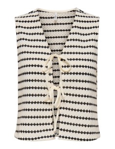 ONLEVA S/L SHORT STRIPE VEST JRS Cloud Dancer Black