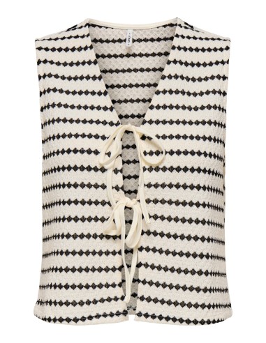 ONLEVA S/L SHORT STRIPE VEST JRS Cloud Dancer Black