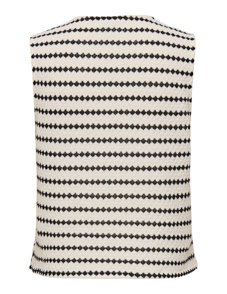 ONLEVA S/L SHORT STRIPE VEST JRS Cloud Dancer Black