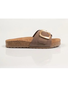 Sandalia plana JERBA-114 Nobuck Mocha YOKONO
