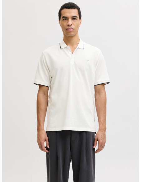 POLO JPRBLUALVES SS POLO SN Cloud Dancer SOLID