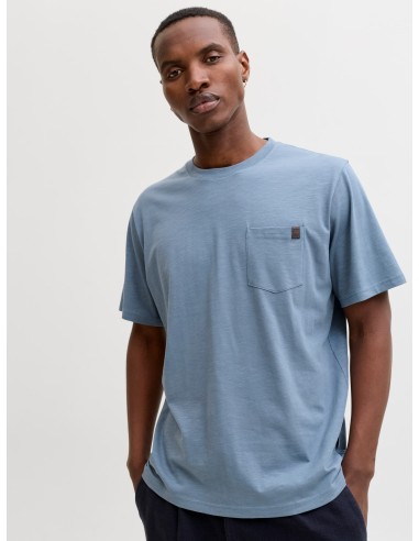 CAMISETA  JJEDOVER SLUB TEE SS NOOS Blue Mirage