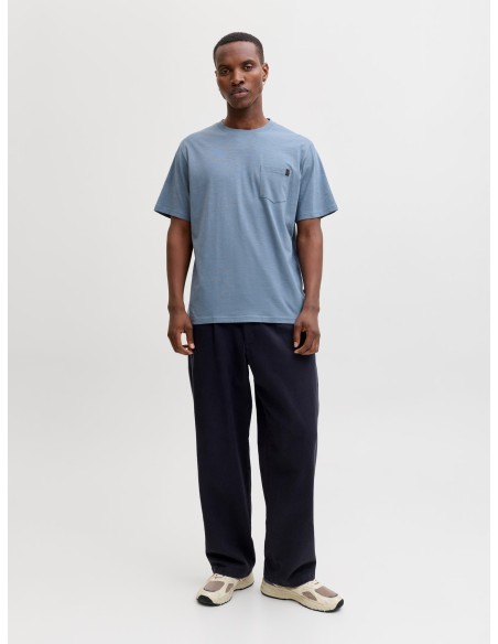 CAMISETA  JJEDOVER SLUB TEE SS NOOS Blue Mirage