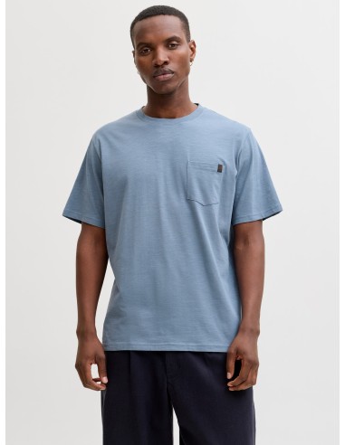 CAMISETA  JJEDOVER SLUB TEE SS NOOS Blue Mirage