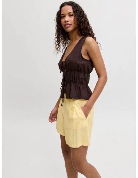 JXALMIRA LINEN BLEND HW SHORTS WVN LN Sunlight
