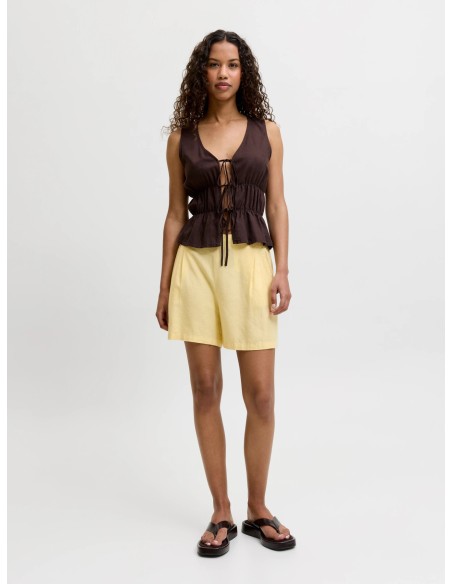 JXALMIRA LINEN BLEND HW SHORTS WVN LN Sunlight