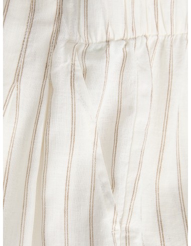 JXALMIRA LINEN BLEND HW SHORTS WVN LN Blanc de Blanc Silver Mink