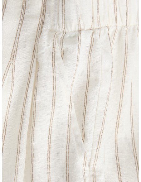 JXALMIRA LINEN BLEND HW SHORTS WVN LN Blanc de Blanc Silver Mink