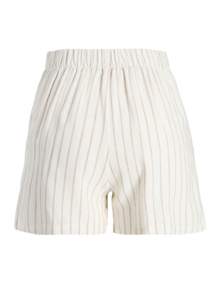 JXALMIRA LINEN BLEND HW SHORTS WVN LN Blanc de Blanc Silver Mink