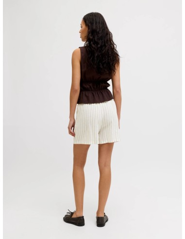 JXALMIRA LINEN BLEND HW SHORTS WVN LN Blanc de Blanc Silver Mink