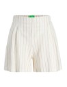 JXALMIRA LINEN BLEND HW SHORTS WVN LN Blanc de Blanc Silver Mink